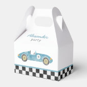 Blaue Rennwagen Geburtstag Geschenkschachtel (Vorderseite)
