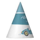 Blaue Rennwagen Geburtstag Partyhütchen (Links)