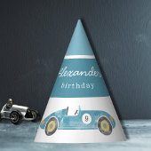 Blaue Rennwagen Geburtstag Partyhütchen