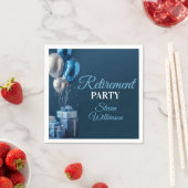 Blaue Renteneintrittsfeier-Ballon-Geschenke Serviette (Beispiel)