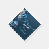 Blaue Renteneintrittsfeier-Ballon-Geschenke Serviette (Ecke)