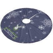 Blaue Rentierbaum-Rock Fleece Weihnachtsbaumdecke (Schrägansicht)
