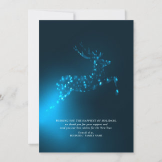 Blaue Rentiere Elegante Geschäftliche Weihnachtsgr Feiertagskarte