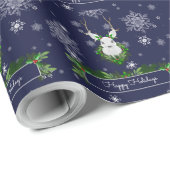 Blaue Rentierpapier Geschenkpapier (Rolleneckpunkt)