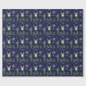 Blaue Rentierpapier Geschenkpapier (Flach)