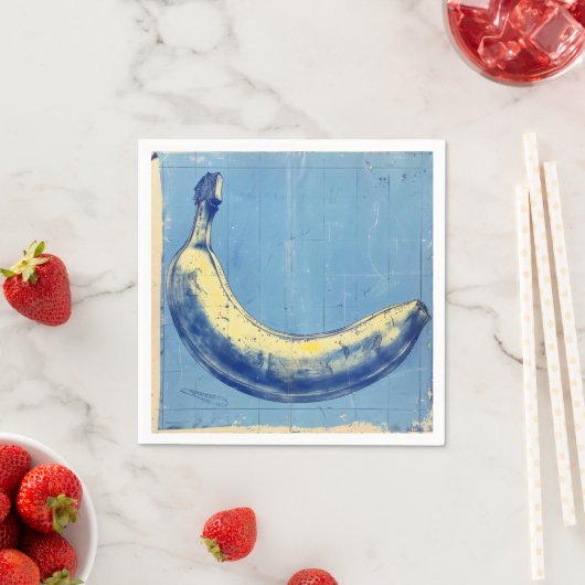 Blaue Retro-Banane Serviette (Beispiel)