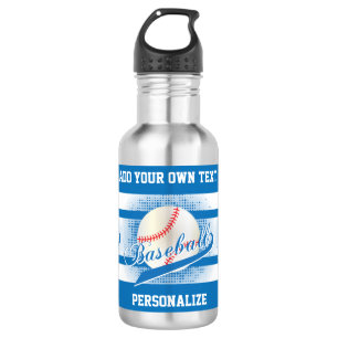 Blaue Retro Baseball-Art Edelstahlflasche