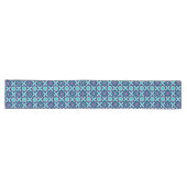 Blaue Retro-Blume Großer Tischläufer (Horizontal)