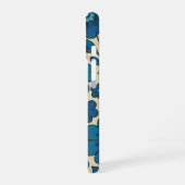 Blaue Retro-Blumen-iPhone-Hülle Slim iPhone 16 Hülle (Linke Seite)