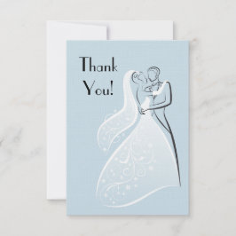 Blaue Retro Hochzeits-Tänzer danken Ihnen Dankeskarte
