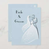 Blaue Retro Hochzeits-Tänzer Einladung (Vorne/Hinten)