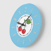 Blaue Retro Kirsche Große Wanduhr (Winkel)