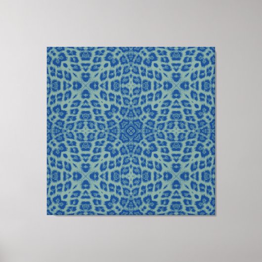 Blaue Retro-Tierdruckfarbe Leopard Leinwanddruck (Vorderseite)