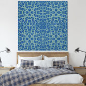 Blaue Retro-Tierdruckfarbe Leopard Leinwanddruck (Insitu (Schlafzimmer))