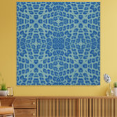 Blaue Retro-Tierdruckfarbe Leopard Leinwanddruck (Insitu (Wohnzimmer))