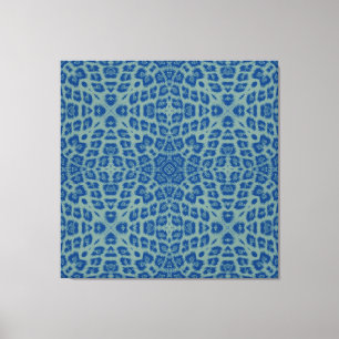 Blaue Retro-Tierdruckfarbe Leopard Leinwanddruck