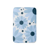 Blaue Retrofarben und dunkelblaue Punkte Badematte (Vorderseite Vertikal)