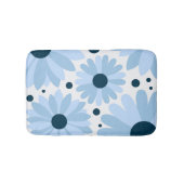 Blaue Retrofarben und dunkelblaue Punkte Badematte (Vorderseite)