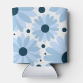 Blaue Retrofarben und dunkelblaue Punkte Dosenkühler (Rückseite)