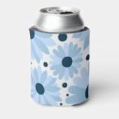 Blaue Retrofarben und dunkelblaue Punkte Dosenkühler (Kanne Rückseite)