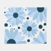 Blaue Retrofarben und dunkelblaue Punkte Fleecedecke (Vorderseite (Horizontal))