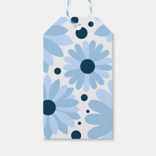 Blaue Retrofarben und dunkelblaue Punkte Geschenkanhänger