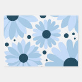 Blaue Retrofarben und dunkelblaue Punkte Geschenkpapier Set (Vorderseite 3)