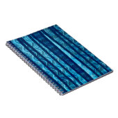 Blaue Retrowelle Einzigartiges Cooles Muster Notizblock (Rechte Seite)