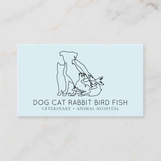 Blaue Rettung Tierhund Katze Kaninchenvogel Visitenkarte (Vorderseite)