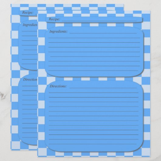 Blaue Rezeptseite (Vorne/Hinten)