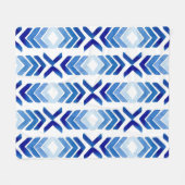 Blaue Rhombus-Pfeile Wasserfarbmuster Fleecedecke (Vorderseite (Horizontal))