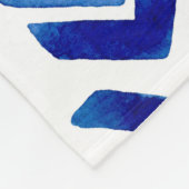 Blaue Rhombus-Pfeile Wasserfarbmuster Fleecedecke (Ecke)