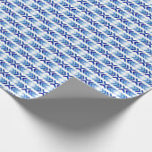 Blaue Rhombus-Pfeile Wasserfarbmuster Geschenkpapier (Ecke)