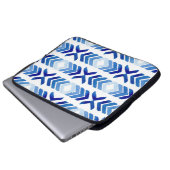 Blaue Rhombus-Pfeile Wasserfarbmuster Laptopschutzhülle (Vorne Knopf)