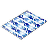 Blaue Rhombus-Pfeile Wasserfarbmuster Notizblock (Linke Seite)