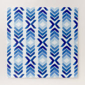 Blaue Rhombus-Pfeile Wasserfarbmuster Puzzle (Horizontal)