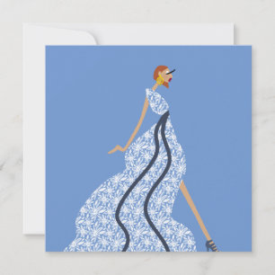 Blaue Rhythmus Muse Glam Mode Art Karte