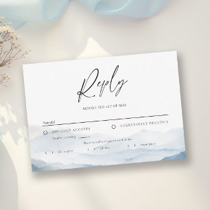 Blaue Ridge-Berge Neblige Moderne Hochzeitsmahlzei RSVP Karte