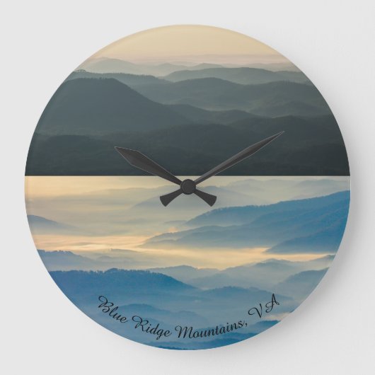 Blaue Ridge-Berge Virginia Wanduhr (Vorderseite)