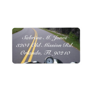 Blaue Ridge-Motorrad-Fahrt Adressaufkleber