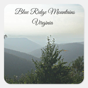 Blaue Ridge Mountains, Virginia Quadratischer Aufkleber