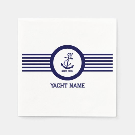 Blaue Riesenankerstreifen Serviette (Vorderseite)