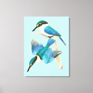 Blaue Riesenvögel Leinwanddruck