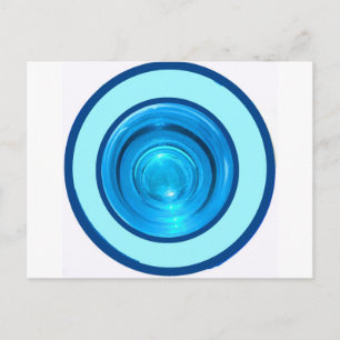 Blaue Ringe/Kreise aus unten gefärbtem Glas Postkarte