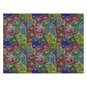 Blaue Ringelbesen, Dot Art, Tischdecke (Vorderseite (Horizontal))
