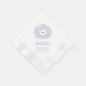 Blaue Ringelblume, Mono Art Hochzeit Serviette (Ecke)