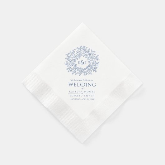 Blaue Ringelblume, Mono Art Hochzeit Serviette (Ecke)
