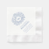 Blaue Ringelblume, Mono Art Hochzeit Serviette (Vorderseite)