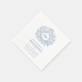 Blaue Ringelblume, Mono Art Hochzeit Serviette (Ecke)