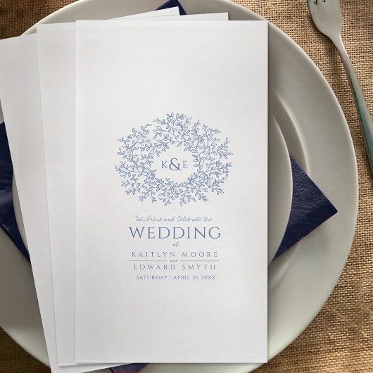 Blaue Ringelblume, Mono Art Hochzeit Serviette